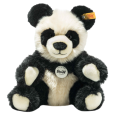 Steiff 德國金耳釦泰迪熊 Manschli panda 黃標玩偶, 24cm, 熊貓, 1個