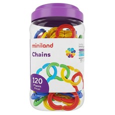 miniland 幼兒扣扣環, Multicolor, 120入