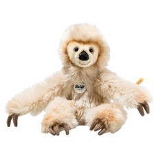 Steiff 德國金耳釦泰迪熊 Miguel baby dangling sloth 黃標玩偶, 33cm, 米色, 1個