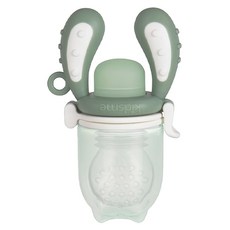 kidsme 咬咬樂輔食器 增量版 大號L 6個月以上, 柚子綠, 1個