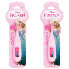 FROZEN 冰雪奇緣 兒童專用卡通造型牙刷, 冰雪奇緣 粉色, 1入, 2支