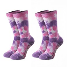 PORA BELLA 韓國扎染止滑中筒瑜珈襪 2雙 F YOGA SOCKS YG002