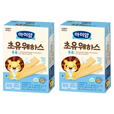 ILDONG 日東 Iyaam 藜麥威化餅 1歲以上 6入, 初乳牛奶, 36g, 2盒
