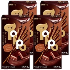 Toppo 夾心餅乾棒 濃厚巧克力口味, 40g, 4盒