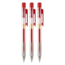 KaCO 速乾彩虹中性筆 0.5mm, 紅色, 3支