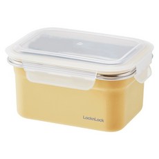 LocknLock 樂扣樂扣 粉彩不鏽鋼保鮮盒 黃色 1L, 1個, 單品
