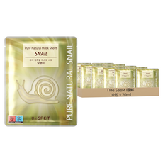The saeM 溫和蝸牛精華面膜 20ml 金色, 1片, 10包