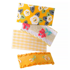 Jireh Bow 韓國髮飾 碎花拚色髮夾四件組 單入 A01