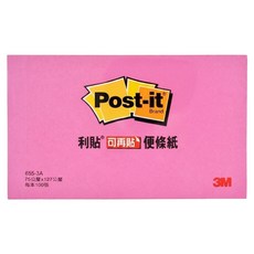 3M Post-it 利貼 可再貼便條紙 655-3A 3 x 5, 粉紅, 100張, 1本