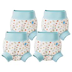 Splash About Happy Nappy 3D加強版-游泳尿布褲 森林小橡果, L, 4件