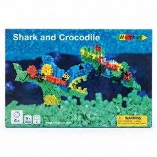 Morphun 積木 會動的鯊魚和鱷魚 200個, 1盒, Multicolor