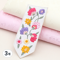HAPPY BEARS Cohas ID 韓服用多邊形刺繡裝飾輔料, 白色, 3個