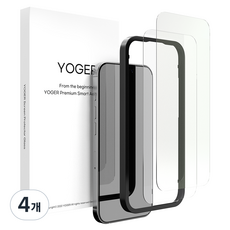 YOGER 鏡面鋼化玻璃 9H 全覆蓋 鏡面反射 手機螢幕保護貼, 4個
