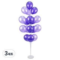 파티쇼 풍선 20p + 꽂이 장식 스틱 19p 세트 160cm, 퍼플파티, 3세트