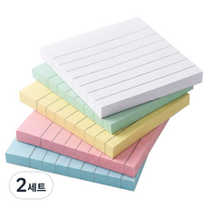 Daon Fancy 自黏式橫線索引便利貼 76 x 76 mm 5款 x 100張 套組