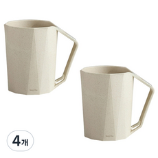 Market Plan 直立式牙刷架漱口杯, 4個, 米色