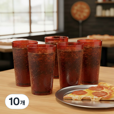 LIVINGMATE 韓國製PC防摔水杯 450ml, 紅色, 10個