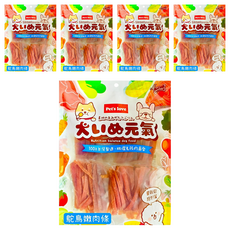 Pet's love 元氣犬 零食量販包 鴕鳥嫩切條, 鴕鳥肉, 5包