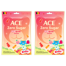 ACE 無糖Q軟糖 甜莓蜜桃, 44g, 2個