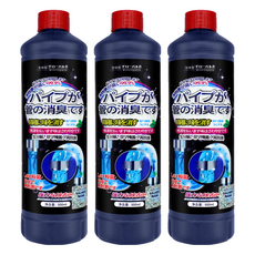 全球倉 花香強力管道除臭劑 高效消臭 藍色, 3個, 500ml