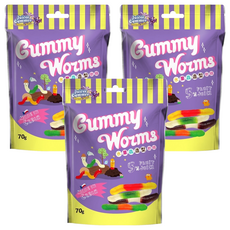 Juicee Gummee 百靈QQ軟糖水果蟲造型, 70g, 3個
