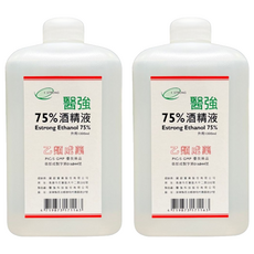 醫強 75%酒精液 無壓頭, 2個, 1000ml