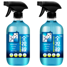 洗樂 全視線萬用玻璃除霧清潔劑, 2個, 500ml