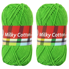brandyarn Milky Cotton 紅標編織線, 55 綠色爸爸, 2個