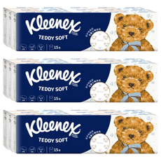 Kleenex 舒潔 Teddy Soft 小熊印花紙手帕面紙 7抽 87127, 3套, 15個裝