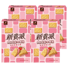 77 新貴派 mini夾心餅乾 清甜草莓口味, 49.6g, 4盒