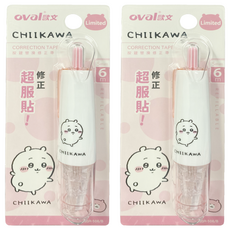 oval 歐文 吉伊卡哇 按鍵式修正帶 QSR-506 CKSCK 吉伊卡哇, 2個, 粉色