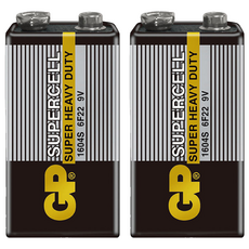 GP Batteries 超霸 9V超級碳鋅電池 黑色, 2個, 1個裝
