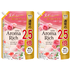 LION 獅王 Aroma Rich 衣物香氛柔軟精 補充包 粉色, 2個, 950ml