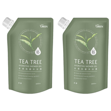 GREEN 綠的 水感沐浴露 茶樹, 2個, 1L