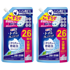LION 獅王 LOOK PLUS 馬桶清潔噴霧 薄荷清新香 補充包, 2個, 640ml