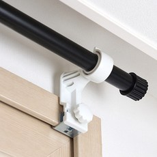 SERYUHOME 25mm窗簾桿 + 免打孔固定夾 2個, 黑色