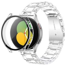 imall 智能手錶不掉色透明錶帶+9H鋼化玻璃全保護套, 透明