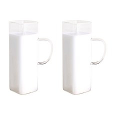 MAKA EVERY ONE KITCHEN 方形馬克杯 大 500ml SM-23, 2個, 透明