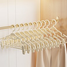 solve living 組合收納 無痕防滑夾式衣架 褲架, 白色, 10個
