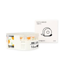 LMK MAKEiD 標籤帶 標籤紙 16mm, 橘色圖案(RMS-16A4), 4m