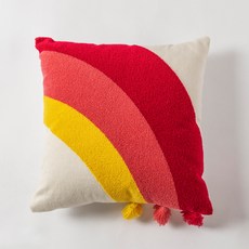 流蘇紅色虹彩刺繡抱枕套 GH09_RD_471