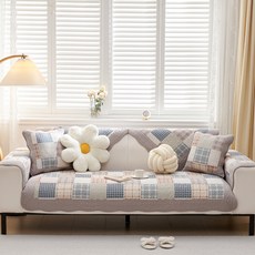 lovinglab 格紋純棉防滑沙發墊