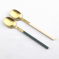 Bogen Armand 金色餐具湯匙2件組, 1套, 香草色, 橄欖綠