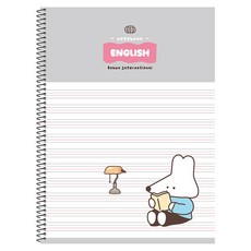 moong9 1000 Boba 線圈英語筆記本, 10本, 灰色