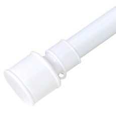 SUNDECO 25mm 窗簾桿 新式帽 + 可調式支架 套組, 白色
