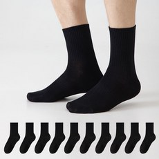 Everpick 男士運動鬆緊帶包覆中筒襪 10雙