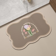 Witherhome 花卉主題藝術防滑墊, 棕色