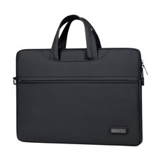 YUNMI Macbook 14吋適用 防摔防震內膽單肩/輕量手提電腦包 便攜商務公事包 可隱藏提手 黑色 38 x 28cm 1個