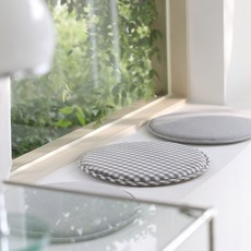 BELLELIFE Day Day 防滑圓形坐墊, 灰色格紋