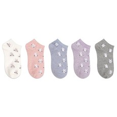 parkgoon 女性/學生用 PG 探頭兔子踝襪 5雙組